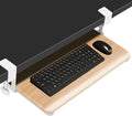 Desktop Keyboard Tray, Under Desk Pull Out, 25.6" X 11.8" Large Size Keyboard Tray with C-Clip Mount, Easy Installation, Computer Keyboard Stand, for Home Study and Office(Wood)
