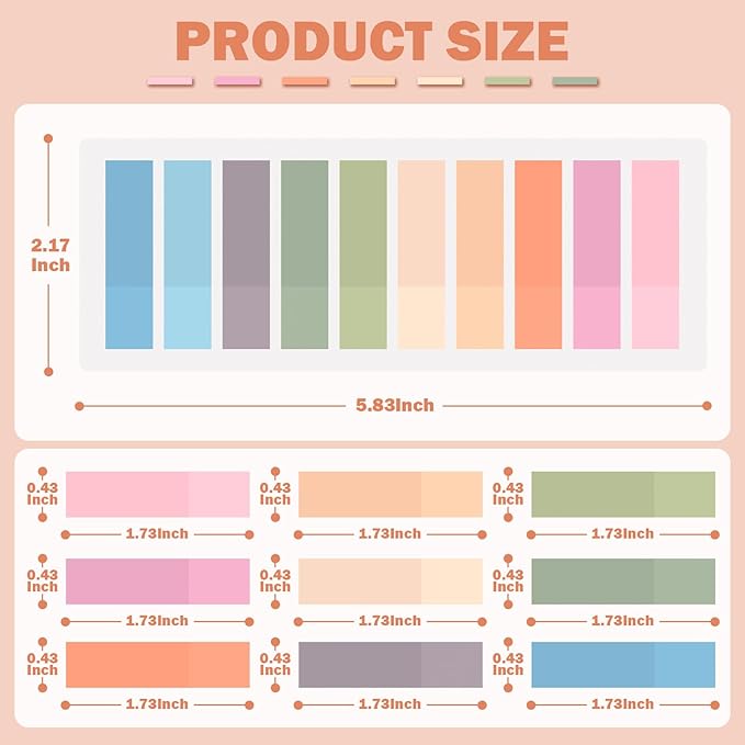 BukSuk 800Pcs Books Tabs for Annotating, Tabs for Notebooks, Sticky Tabs, Morandi Page Markers, Multi-Colored Writeable and Repositionable Book Flags Strip (800Pcs)