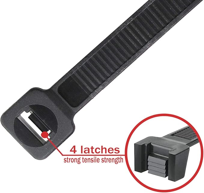 Superun Heavy Duty Zip Ties 24 Inch, Strong Large Black Zip Ties 120 Lbs Tensile Strength Selflocking Wire Ties (Industrial Grade Cable Ties) Pack of 50