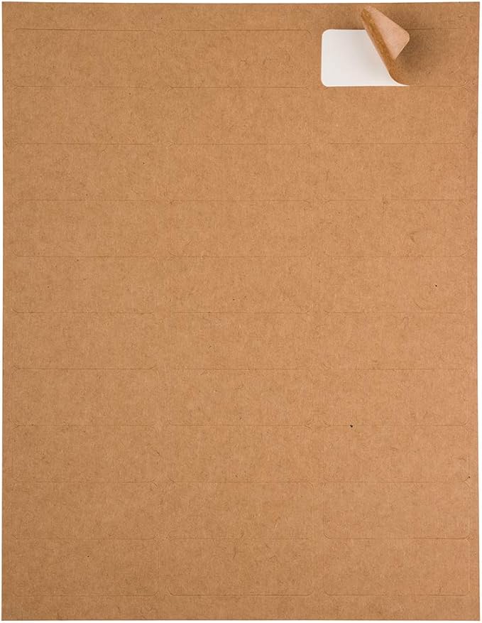 JAM PAPER Return Address Labels - Standard Mailing - 1 x 2 5/8 - Brown Kraft - 120 Shipping Labels/Pack