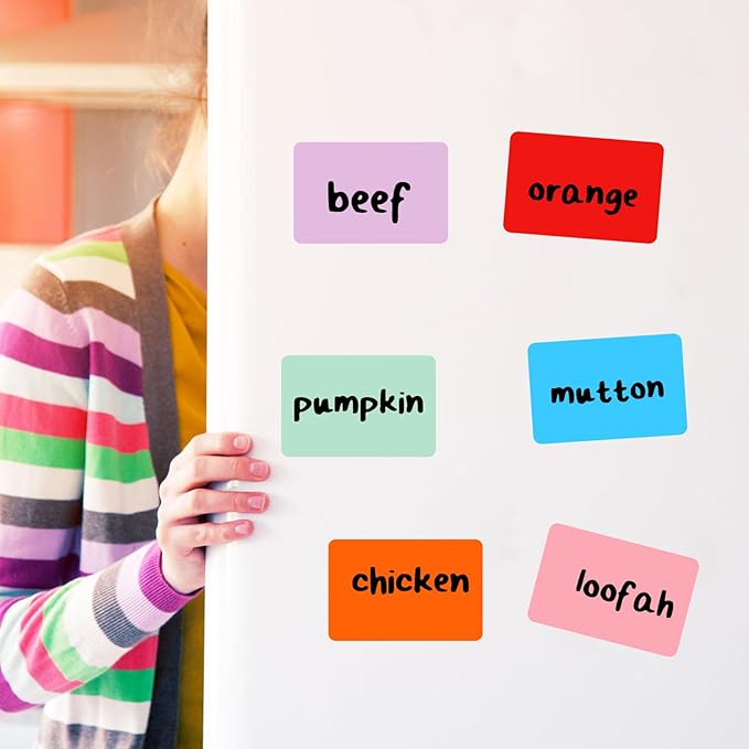 Ctosree 48 Pcs Dry Erase Magnetic Labels 4 x 6 Inch, Dry Erase Magnets Reusable Magnetic Magnets Name Tags Blank Multipurpose Colorful Stickers Strips for Whiteboard Locker School Office(Mixed Color)