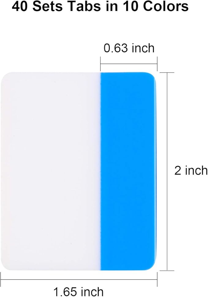 Jovitec 800 Pcs Tabs 2 Inch Sticky Index Tabs Writable and Repositionable File Tab Flags Colored Page Markers Labels for Reading Notes, Books and Classify Files 40 Sets(Fresh Colors)