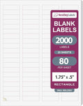 NextDayLabels – 1-3/4" x 1/2" Rectangular Sticker Labels for Printer - White Laser/Inkjet Printer Labels Return Address Labels Shipping Label Stickers (25 Sheets, 80 Per Sheet, 2000 Labels)