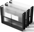 ThinkTex Plastic Expanding File Folder, Transparent envelopes with Elastic Closure, No Dividers, Large Capacity, Fit Letter/A4 Size - 3 Packs