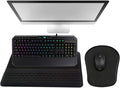 Keyboard Wrist Rest -Ergonomic Ergonomic Mouse Pad and Keyboard Wrist Rest- with Carpal Tunnel Pain Relief Massage Bumps and Full Memory Gel Design - Ideal Frequent Computer (Black)