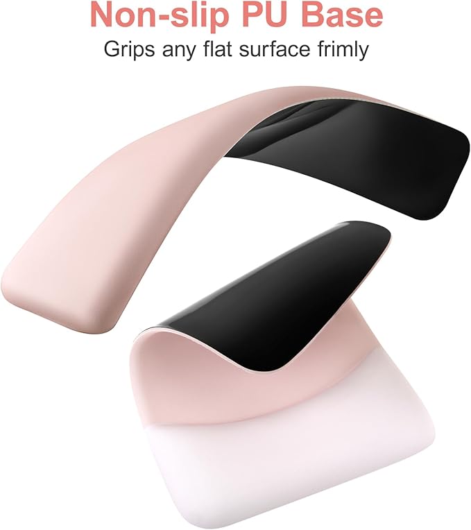 MOSISO Keyboard Mouse Pad Set, Large Gaming Mouse Pad&Rectangular Keyboard Wrist Rest&Mousepad with Wrist Rest&Coaster, Ergonomic Non-Slip&Easy Typing Pad with Curved Silicone Lining, Baby Pink