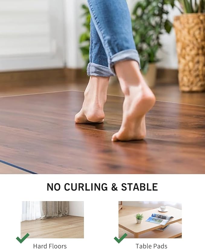 FURKIT Area Mat for Hard Floors, 5'×7' Transparent PVC Area Rug for Home, Waterproof Durable Protector for Dining Room, Kitchen, Living Room, Large No-Slip Baby Play Mat for Floor, Pet Litter Pad