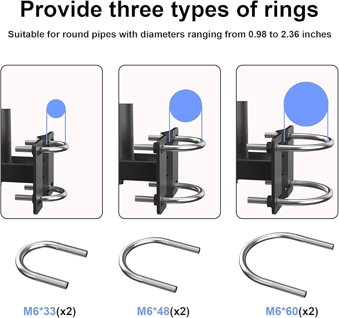 No Drill Monitor Arm Wall Mount - Clamp-on Adjustable Desk Mount for Round & Square Tubes, VESA Compatible Computer Screen Mounting Bracket for Office, Study, Hospital, Bedroom