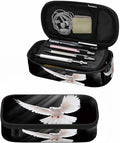 White Dove Pencil Bag Peace Love Sunshine Black Big Capacity Pencil Case Pencil Pouch Pen Bag School Students Boy Girl