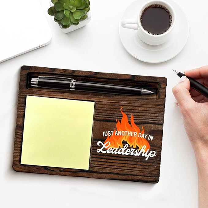 Leadership Gifts for Women Men, Funny Gifts for Leader Boss Supervisor Mentor, Leadership Leader Sticky Note Holder for Office Cubicle Decor, Funny Boss Gift