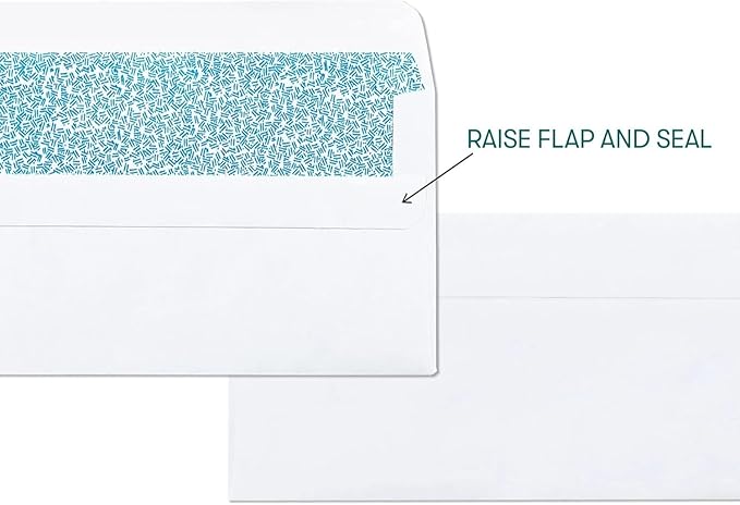 500 pack #10 Single Window Custom Printed Envelopes - Self Seal Security Envelopes, Flip and Stick Closure, Text and Logo Customization, White Security Tinted 24lb Paper - 4 1/8 x 9 1/2 Inches