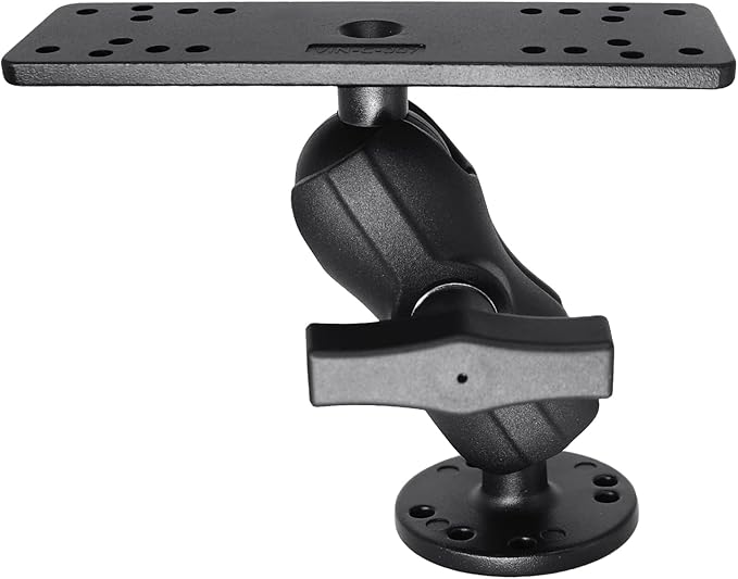 1.5" Ball Short Arm Fish Finder Mount, Marine Electronic Mount, Universal Mounting Plate with 1.5 inches / 38mm / C Size Ball Adapters, Compatible with Garmin, Lowrance, Humminbird and More