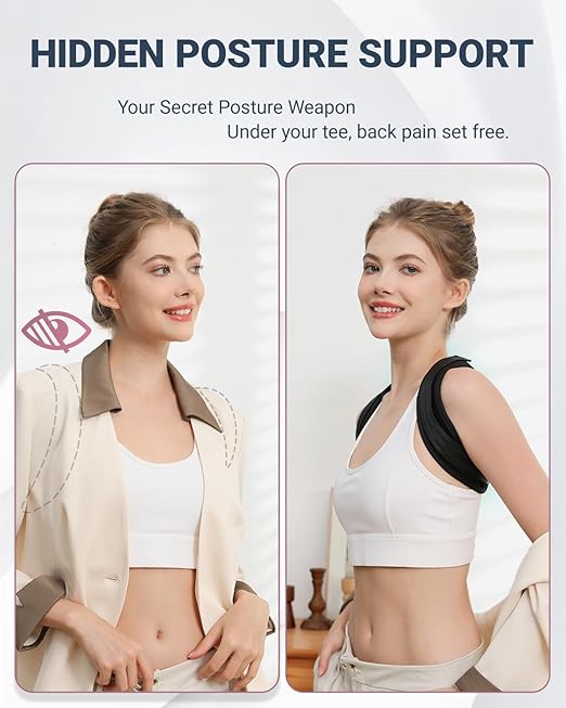 Upper Back Brace Posture Corrector For Women & Men,Lightweight Back Straightener Posture Corrector For Men,Adjustable Upper Back Support,Clavicle Brace For Round Shoulder & Hunchback (Medium)
