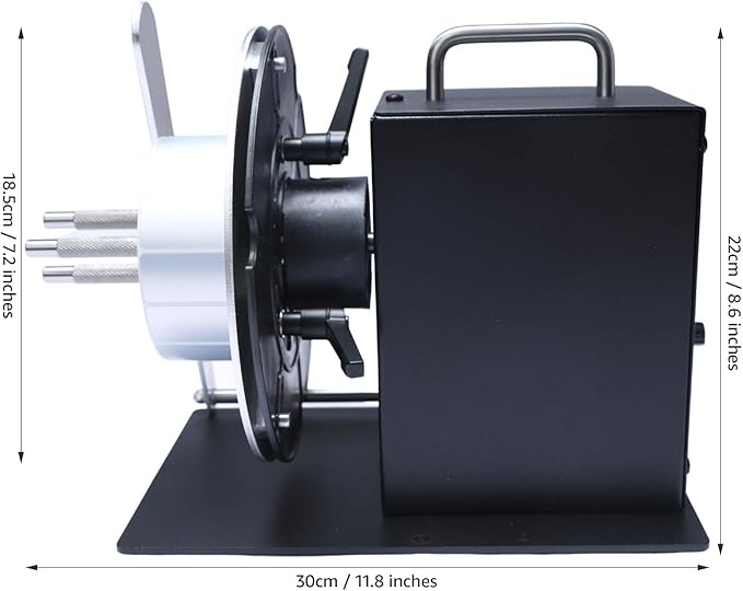 U.S. Solid Automatic Label Rewinder Machine, Label Rewinding Machine for Label Printers, Adjustable Core Holder 1"–3", Max Label Width 3.9", Roll Diameter 7.2"