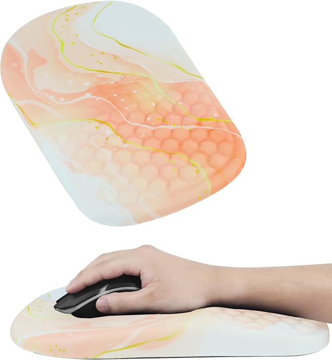 Ergonomic Mouse Pad with Wrist Support, Comfortable Memory Foam Mousepad with Massage Design and Non-Slip PU Base, Wrist Rest Mouse Pad for Office and Home, 12x8 Inch