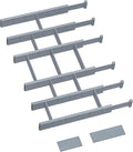 6 Pack Bamboo Drawer Dividers with 12 Inserts, Expandable Adjustable Clothes Drawer Organizers and Storage from 17" to 22" for Kitchen, Bedroom, Dresser, Cosmetics (Gray)