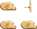 Cowboy Hat Push Pins - Gold Cowboy Hat Map Pins for Cork Boards, Maps, or Lapel Use - Designed in USA - Set of 4