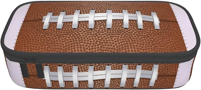 American Football Ball Texture Pencil Case Big Capacity Storage Pencil Pouch Stationery Bags With Zipper Portable Pen Holder Box Organizer For Boys Girls Teens Student College School Office Supplies