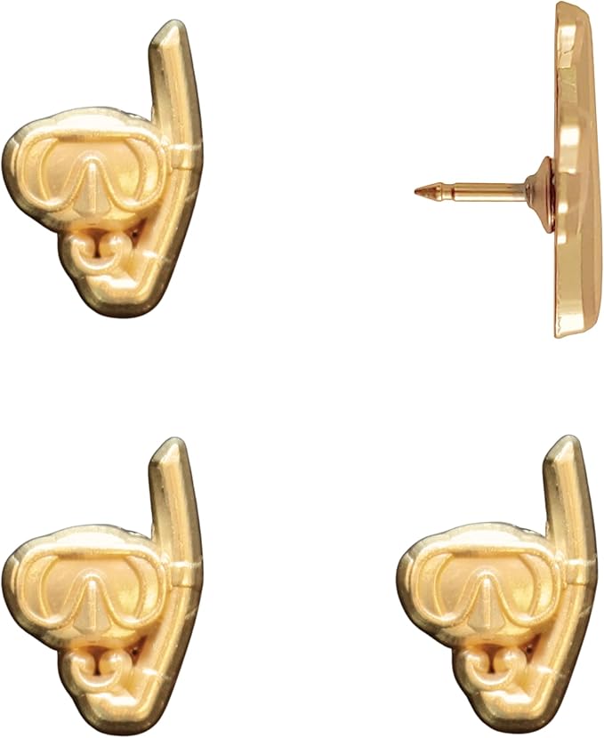 Snorkel Push Pins - Gold Snorkel Map Pins for Cork Boards, Maps, or Lapel Use - Designed in USA - Set of 4