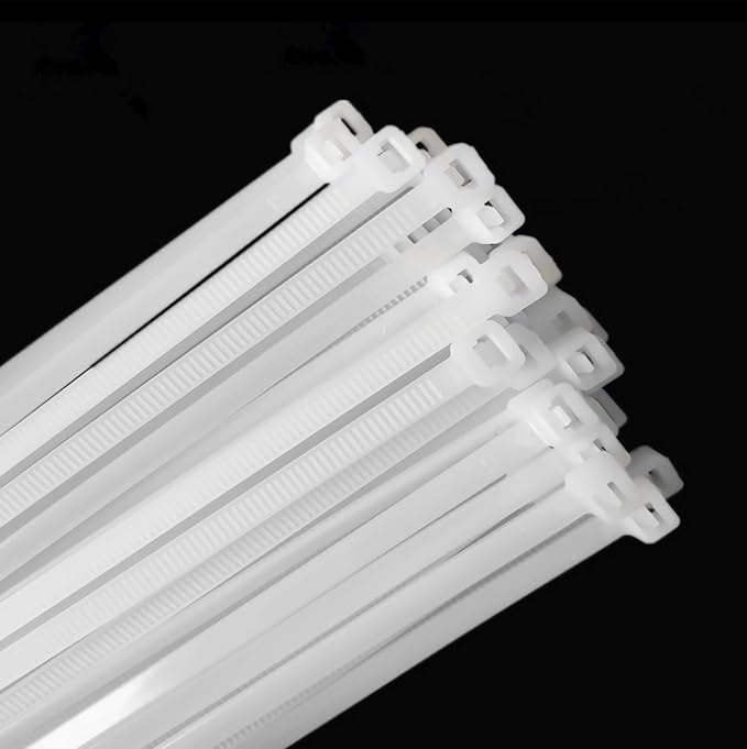 14 Inch Heavy Duty Cable Ties - 60lb Tensile Strength, Weather Resistant Outdoor White Zip Ties (150 Pack)