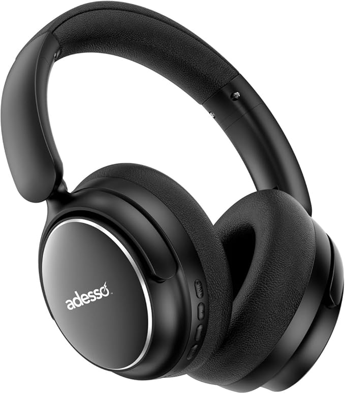 Adesso Xtream P800 Bluetooth Headphones with Active Noise Cancellation, Built-in Mic, 40H Battery, 3.5mm AUX, Foldable, for PC, Laptop, Mobile Devices