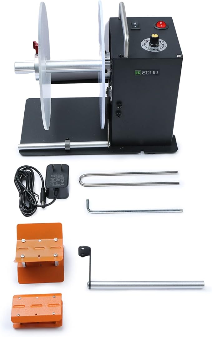 U.S. Solid Automatic Label Rewinder Machine, 1"/1.5"/3" Core Holder, Max Label Width 4.72", Bidirectional Rewinding