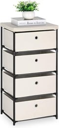 HAITRAL Fabric Storage Chest, Drawer Clothes Organizer - 4 Drawers Storage Organizer Unit for Closet, Easy Assembly Closet Dresser for Dorm, Bedroom, Hallway, Storage Bins (White)