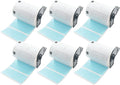 BETCKEY - Large Multi-Purpose Labels Replacement for Brother DK-1240 (4 in x 2 in), Compatible with Brother QL Label Printers [6 Rolls/3600 Labels, Light Blue]