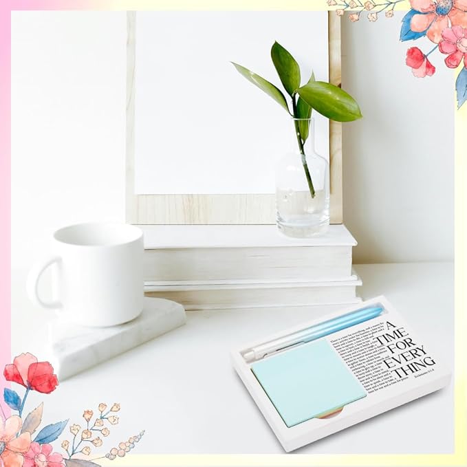 FOUGSTA Divine Timing Appreciation Gift, Motivational Gift for Believers in Reflection, Encouraging Gift for Friends on Spiritual Journeys, Wooden Sticky Note Holder, 16.5 x 12 x 1.5 cm, XXW23