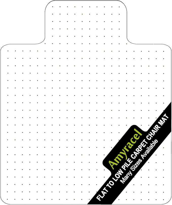 Amyracel Chair Mat for Carpet, 48'' x 36'' Clear Computer Desk Chair Mat for Low Pile Carpeted Floors, Easy Glide Plastic Floor Mat for Office Chair on Carpet Protection