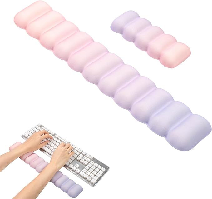 Keyboard and Mouse Wrist Rest Set - Ergonomic Cute Wrist Rest for Keyboard, Wrist Support for Mouse, Soft Memory Foam Wrist Support for Laptop, Mac, Office, Work, Gaming
