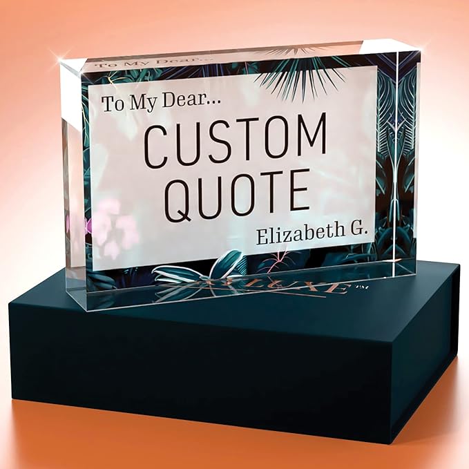 Custom Acrylic Sign Personalized, Custom Desk Name Plate, 18 Styles, (4"x6"), With Gift Box, USA Made by Acryluxe. (Bouquet)