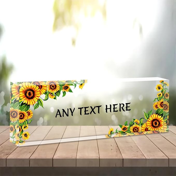 Agriism Desk Name Plate Personalized Custom Acrylic Block Nameplate Sign for Office Customized Desk Plate Appreciation Decor Gift 8x2.5 Inch