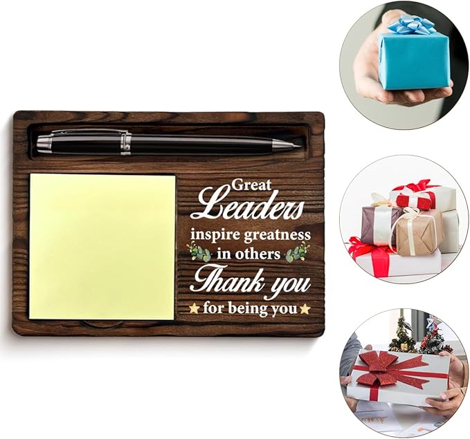 Leader Appreciation Gifts for Women Men, Thank You Gifts for Leaders Boss Mentor Supervisor Boss's Day Retirement Farewell Promotion Birthday, Best Leader Sticky Note Holder for Office Decor