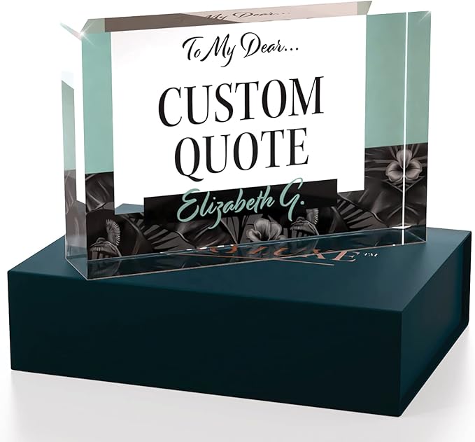 Custom Acrylic Sign Personalized, Custom Desk Name Plate, 18 Styles, (4"x6"), With Gift Box, USA Made by Acryluxe. (Holman)