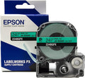 Epson LABELWORKS 224BGPX Genuine PET (Polyester) Tape Cartridge - Black on Green Label Maker Tape - 1" (24MM) Wide, 30'