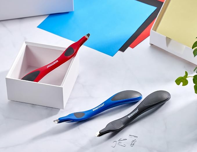 Bostitch Office Professional Magnetic Easy Staple Remover, Staple Puller Stick for Office, Home & School - Black, Blue, & Red, 3 Pack