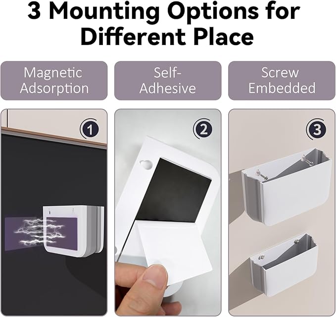 Magnetic Foldable Pen Holder, Magnetic Dry Erase Marker Pencil Holder, Strong Magnet Remote Holder Storage Organizer for Office, Whiteboard, Locker, Home Refrigerator, Desk Accessories(1 Pack White)