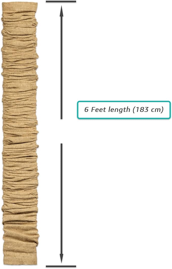 ELFCAB 2 PCS Chandelier Chain Cover & Fabric Cord Cover Each 6 Feet Long Use for Chandelier Lighting Wires, Easy to Install (Natural Jute)