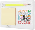 Thank You Teacher Desk Gift, Educate Inspire Love Support Advocate Note Holder for Classroom Counselor Mentor Staff, Back to School Retirement Appreciation Present Note Pad Holders KBB09
