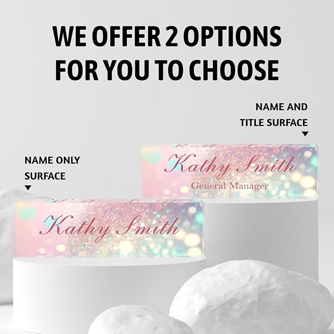 Custom Name Plate for Desk | Personalized Desk Name Plate | Personalized Boss Employee Appreciation Gifts | Acrylic Name Plate Office Desk Accessories