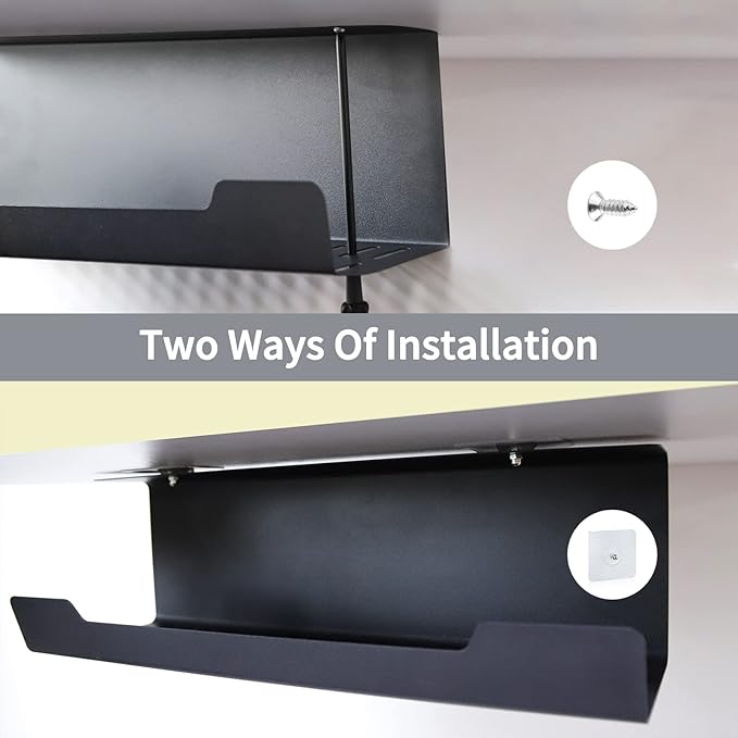 VIDOR Under Desk Cable Management Tray 1-Pack, 17" Cord Organizer, No Drill Alloy Steel, Perfect for Standing Desk, Wire Management for Office Home