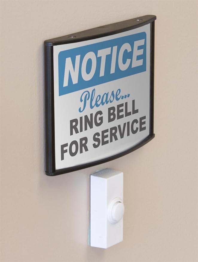 Wall/Door Signs for Wall Mount Holds 4 x 5.625 Inches Graphics, Front-Loading Name Plate Holder with Double-Sided Tape for Installation, Black, Aluminum (WCSBK64) -Set of 5