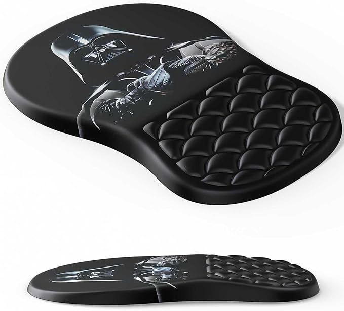 Ergonomic Mouse Pad with Wrist Rest, Soft Mousepad with Massage Design, Memory Foam and Non-Slip PU Base for Pain Relief, Gaming Mouse Pad for Desk, Home, Office, Black