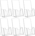 NIUBEE 6 Pack 8.5'' x 5.5'' Acrylic Bi-fold Brochure Holder,Clear Plastic Counter top Flyer Organizers