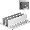 New Vertical Laptop Stand, Adjustable 2 Slot Aluminum Desktop Holde(Up to 17.3 inch), Fits All MacBook/Microsoft Surface/HP/Dell/ChromeBook/iPad and Gaming Laptops (Silver)