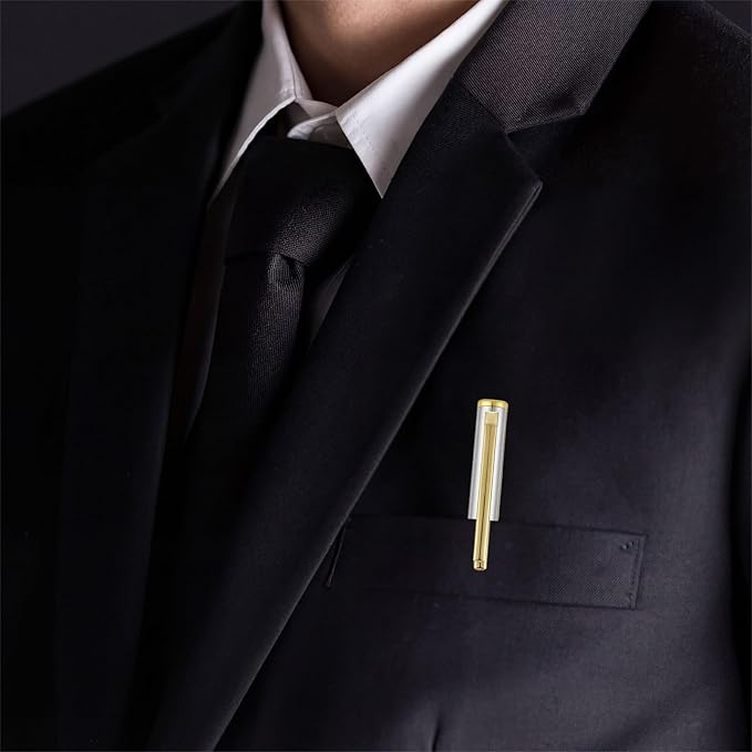 Zonon 15 Pcs Silver Gold Metal Slim Ballpoint Pens Bulk Retractable Metallic Black Ink 1 mm Medium Point Smooth Writing Pens for Wedding Business Office Supplies Students Teachers Men Women Present