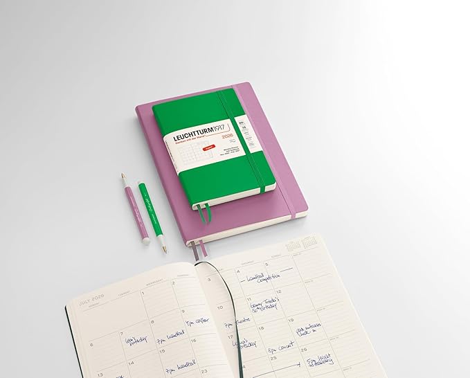 LEUCHTTURM1917 - Monthly Planner & Notebook 2026, Softcover, Composition (B5), Ruled, Dusty Rose (Nov 1, 2025 - Feb 28, 2027)
