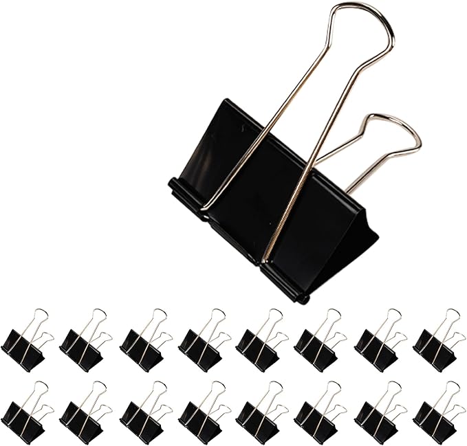 Aumsica Jumbo Binder Clips 3 Inch - Extra Large Binder Clips 16 Pack, Heavy Duty Office Binder Clips for Paper, Documents, School & Office Supplies (16, 3 inch)