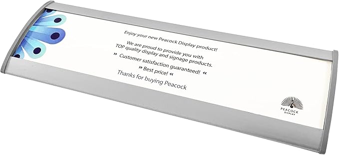 Curved Office Business Door Sign Holder | Aluminum Wall Mount Name Plate Holder, cubicle sign holder, sturdy and beautiful – 8.00" W X 2.80" H (N70x8" 10 sign)